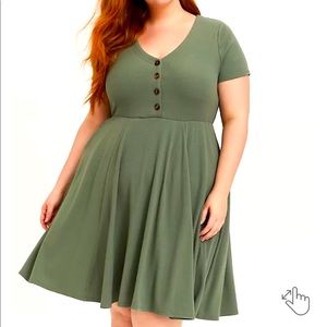 Olive Green Skater Dress
